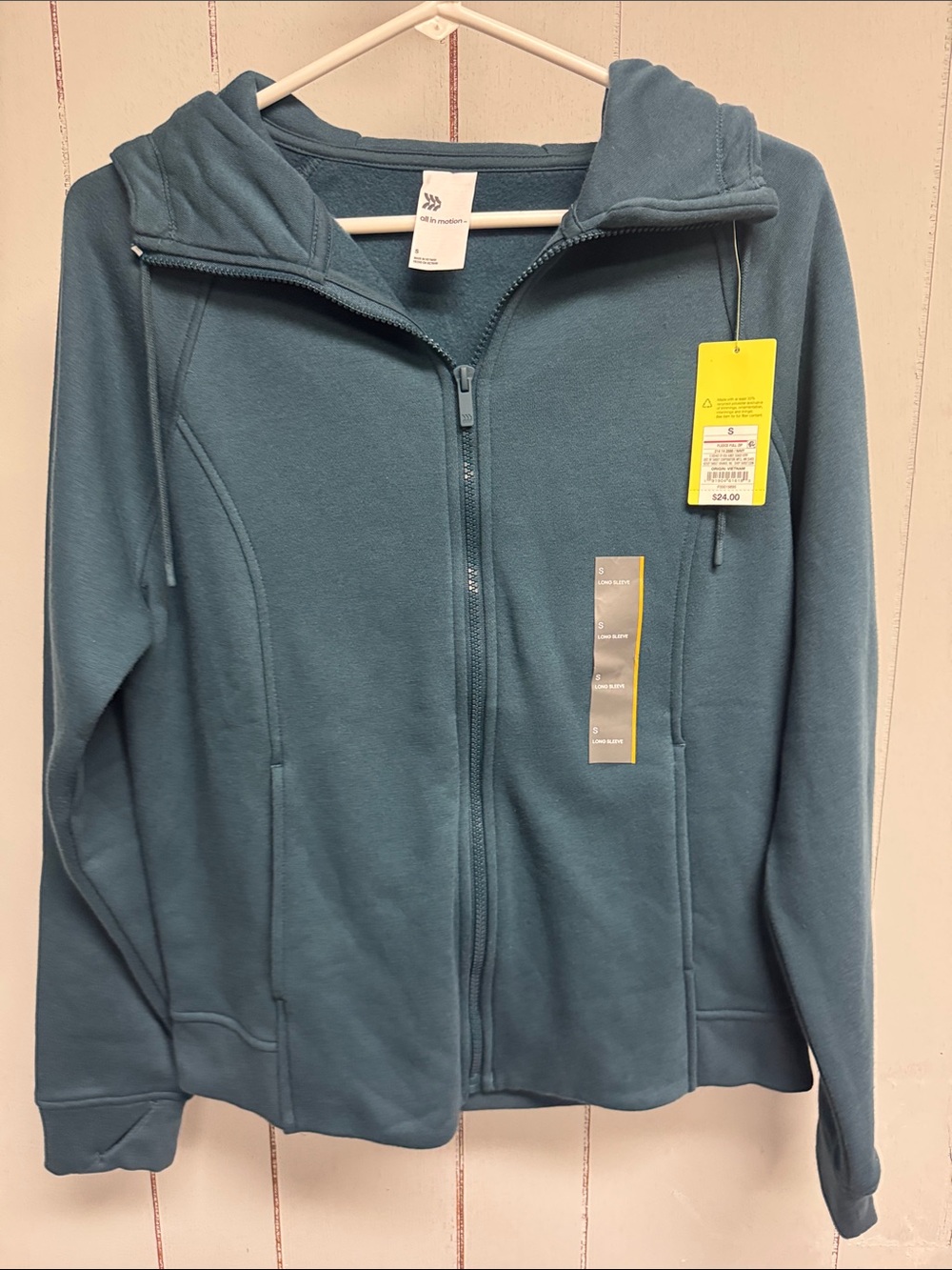 all in motion Teal Zip-Up Hooded Utility Jacket